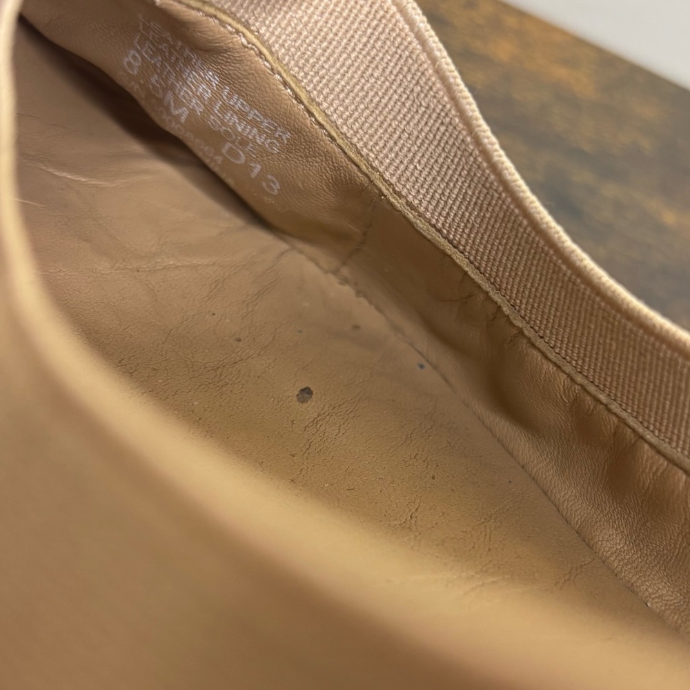 Tory Burch Shoes Tan Beige Ballet Flats with Classic Gold Logo Womens Size 8.5 - Picture 7 of 9